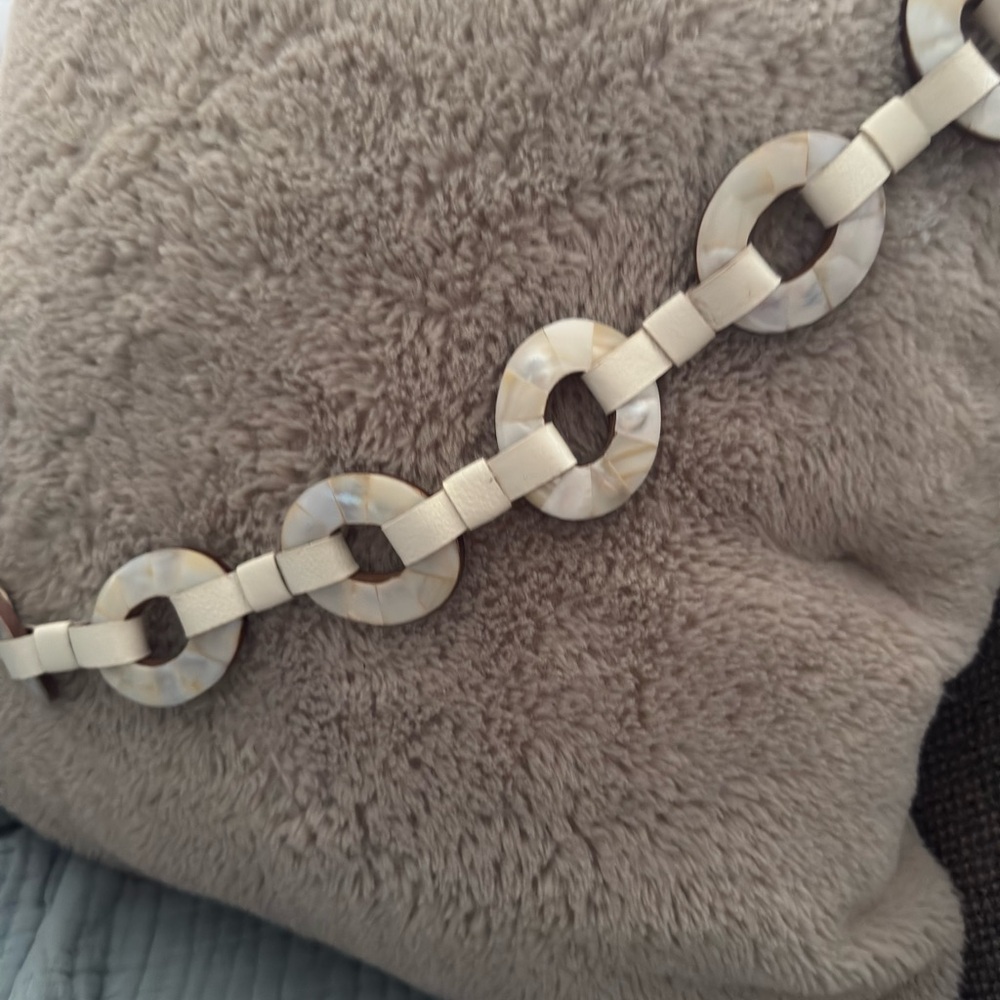 Chico's Cream Chain Link Belt Bold Accessories